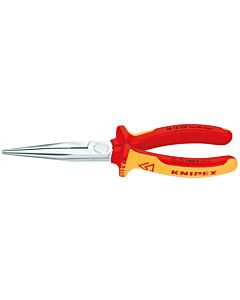Pince à bec plat KNIPEX avec tranchant 2616200, 200 mm, poignées multi-composants 200 mm KNIPEX