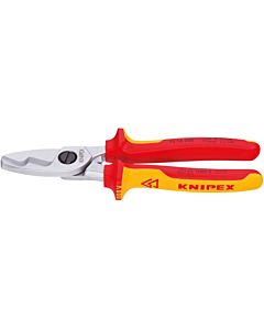 Coupe-câbles KNIPEX 9516200 Avec double tranchant, poignées multi-composants de 200 mm