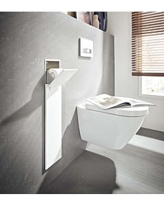 Emco Asis pure Unterputz-WC-Bürstengarnitur 975551302 170x600mm, Türanschlag links, mit Fach, weiß matt