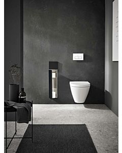 Emco Asis pure Unterputz-WC-Bürstengarnitur 975551400 170x730mm, Türanschlag links, mit Fächern, schwarz matt