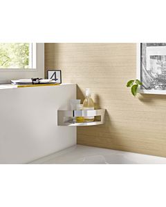 Panier d&#39;angle mural Emco System 2 354500521, angle de 185 mm, fixation invisible, finition chrome noir brossé