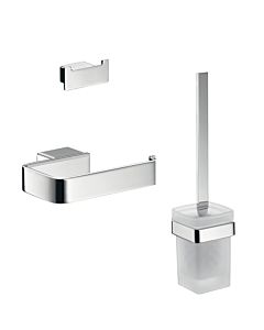 Emco Loft WC set 059800102 chromé , porte-papier sans couvercle, garniture de toilette et crochet double