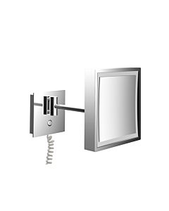 Emco Pure LED-Rasier-/Kosmetikspiegel 109406010 203 mm, eckig, Vergrößerung 3-fach, chrom