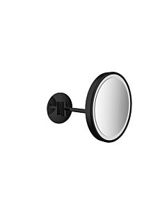 Emco Pure LED-Rasier-/Kosmetikspiegel 109413308 Ø 203 mm, rund, Vergrößerung 3-fach, Direktanschluss, schwarz