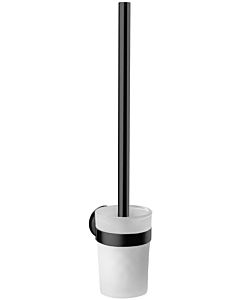 Emco Round toilet brush set 431513301 black, Behälter satined crystal glass