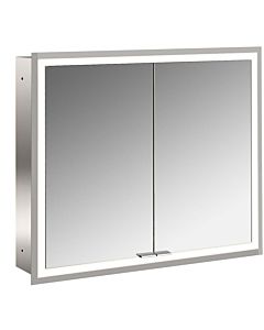 Emco prime Unterputz-Lichtspiegelschrank 949706372 800x730mm, 2-türig, aluminium/weiss