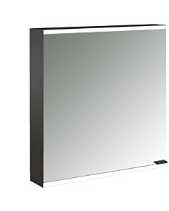 Emco prime armoire à miroir éclairée en saillie 949713521 600x700mm, porte 2000 , charnières à gauche, noir/miroir