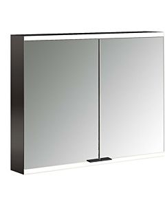 Emco prime surface-mounted illuminated mirror cabinet 949713524 800x700mm, 2 doors, black/mirror