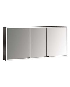 Emco prime armoire à miroir éclairée en saillie 949713587 1400x700mm, 3 portes, noir/miroir