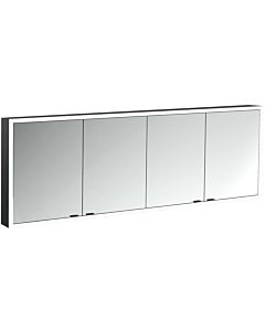 Emco prime armoire à miroir éclairée en saillie 949713589 2000x730mm, 4 portes, noir/miroir
