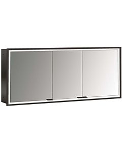 Emco prime armoire à miroir éclairée à encastrer 949713596 1600x730mm, 3 portes, noir/miroir