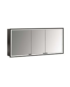 Emco prime armoire à miroir éclairée à encastrer 949713597 1400x730mm, 3 portes, noir/miroir