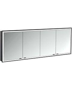 Emco prime flush-mounted illuminated mirror cabinet 949713599 2000x730mm, 4 doors, black/mirror