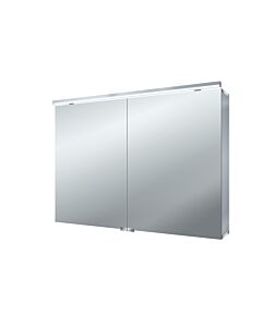 Emco Asis Pure (LED) Aufputz-Lichtspiegelschrank 979705283 1000x728mm, Aluminium, 2 Türen, mit Waschtischbeleuchtung