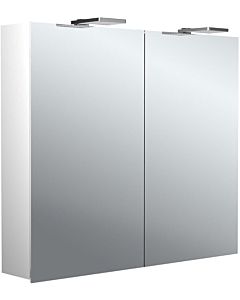 Emco pure 2 Style Aufputz-Lichtspiegelschrank 979705303 800x721mm, mit LED-Aufsatzleuchte, 2-türig, Aluminium