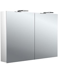 Emco pure 2 Style Aufputz-Lichtspiegelschrank 979705304 1000x721mm, mit LED-Aufsatzleuchte, 2-türig, Aluminium