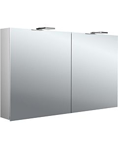 Emco pure 2 Style Aufputz-Lichtspiegelschrank 979705305 1200x721mm, mit LED-Aufsatzleuchte, 2-türig, Aluminium