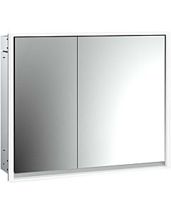 Emco Loft flush-mounted illuminated mirror cabinet 979805109 800x733mm, LED, 2 doors, wide door on the right, aluminium/ Spiegel