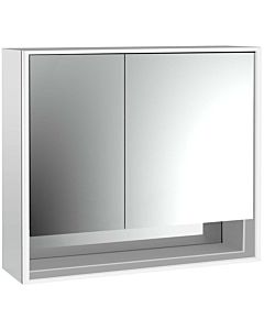 Emco Loft Aufputz-Lichtspiegelschrank 979805208 800x733mm, Unterfach, LED, 2-türig, breite Tür rechts, aluminium/Spiegel