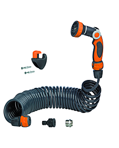 Ewuaqua spiral hose set 72008 10 m, complete, with wall mounting