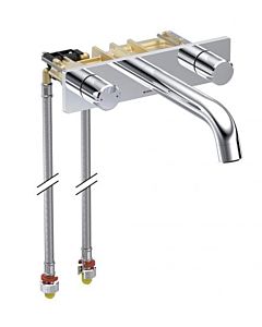 Geberit One Waschtischarmatur 116460211 Zweigriffmischer, Wandmontage, für UP-Funktionsbox, rund, hochglanz-verchromt