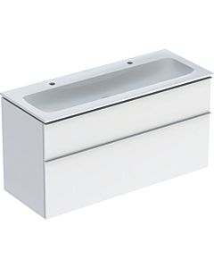 Geberit Icon washbasin with base unit 120 cm 502334011 Washbasin set 120x63x48cm, white/KeraTect, body white high-gloss, handle white matt