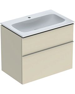 Geberit iCon Waschtisch mit Unterschrank 75 cm 502336JL1 Waschtisch-Set 75x63x48cm, weiß, Korpus sand hochglänzend, Griff sand matt