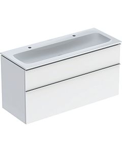 Geberit Icon washbasin with base cabinet 120 cm 502338012 Washbasin set 120x63x48cm, white, body white high-gloss, handle chrome shiny