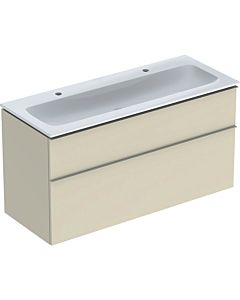Geberit iCon Washbasin with vanity unit 120 cm 502338JL1 Washbasin set 120x63x48cm, white, body sand high gloss, handle sand matt