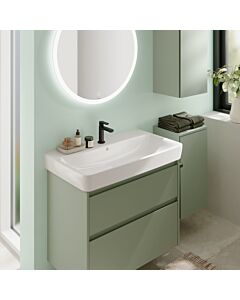 Geberit Renova Plan vanity unit 504030IK1 2 drawers, carcass/front sage green / lacquered satin finish, width 79.4 cm