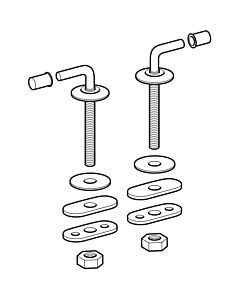 jeu de charnières Geberit 598017000 anneau de siège, fixation par le bas, acier inoxydable, pour siège WC
