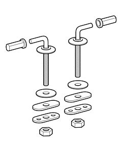 Geberit Renova hinge set 598165000 fastening from below, stainless steel, for WC seat