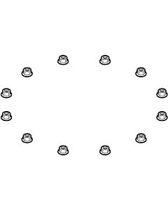 contre-écrou Geberit Insert de toit Pluvia. 242611001 avec bride pour Kst. Jeu de feuilles 12 pcs.