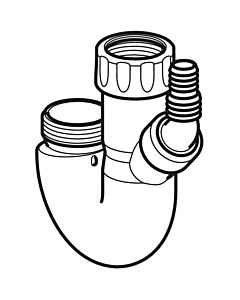 Geberit double odor trap with 242102061 angle hose nozzle d40 d1=19 / 23