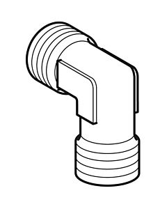 Geberit connection angle R1/2 - G1/2 243543001 for concealed urinal control, R 1/2 - G 1/2