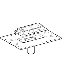 Geberit flange attachment for DR 243553001 including construction protection cover with vent edge