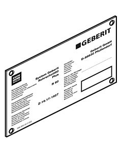 Geberit Hinweisschild zu Schachtschott 242488001 Quattro