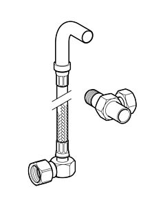 Geberit tuyau de rinçage pour commande d&#39;urinoir 599070000 type 500, flural et coin Aller