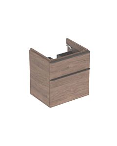 Geberit Smyle Square Waschtisch-Unterschrank 500352JR1 58,4x61,7x47cm, Holzstruktur Nussbaum hickory, 2 Schubladen