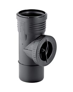 Geberit Silent PP cleaning piece 390227141 DN 50, 90 degrees, with round service opening