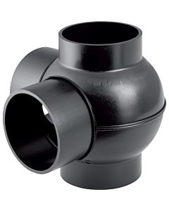 Geberit Pe Zweifach-Kugelabzweig 367335161 DN 100/100, 88,5Grad Anschlüsse 90Grad, PE-HD