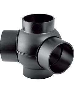 Geberit Pe Zweifach-Kugelabzweig 367385161 DN 100/100, 88,5Grad, Anschlüsse 135Grad, PE-HD