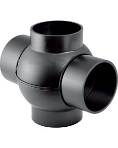 Geberit Pe Zweifach-Kugelabzweig 367285161 DN 100/100, 88,5Grad, Anschlüsse 180Grad, PE-HD