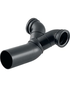 Geberit Pe Doppelanschlussbogen 367904161 DN 100/100/100, 90Grad, PE-HD, horizontale Montage, gekröpft