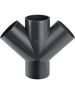 Geberit Pe Abzweig 367235161 DN 100/100, 45Grad, 2-fach, PE-HD