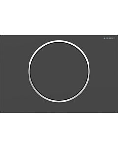 Geberit Sigma10 Betätigungsplatte 115758145 schwarz matt lackiert, Designringe poliert