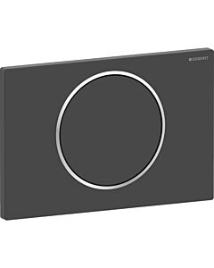 Geberit Sigma10 Betätigungsplatte 115758145 schwarz matt lackiert, Designringe poliert