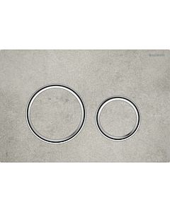 Plaque d&#39;actionnement ronde Sigma Geberit 115884JV1 Plaque/bouton chromé, aspect béton, anneau chromé, pour chasse d&#39;eau à 2 niveaux