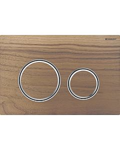 Geberit Sigma 50 Round actuator plate 115884JX1 Plate/button chrome-plated, walnut, ring chrome-plated, for 2-meg flush