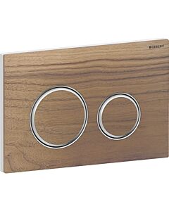 Geberit Sigma 50 Round Betätigungsplatte 115884JX1 Platte/Taste verchromt, Nussbaum, Ring verchromt, für 2-Megen-Spülung